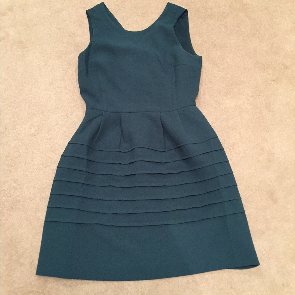 Madewell green tiered mini dress